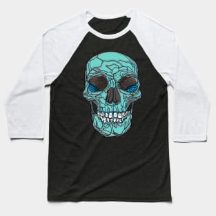 Mint green skull Baseball T-Shirt